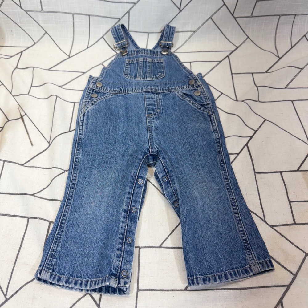 Old Navy Denim Overalls 18-24 Months Blue Vintage Holiday 2000 Bibs